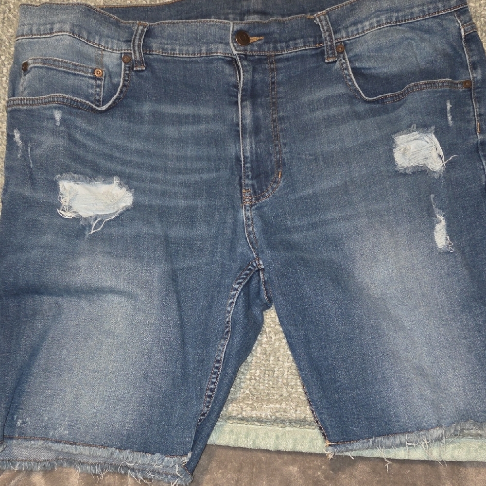 George Distressed Blue Jean Shorts for Men